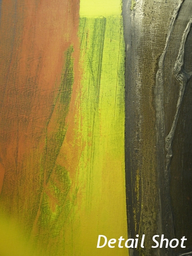 A gold, yellow and black painting. contemporary art painting