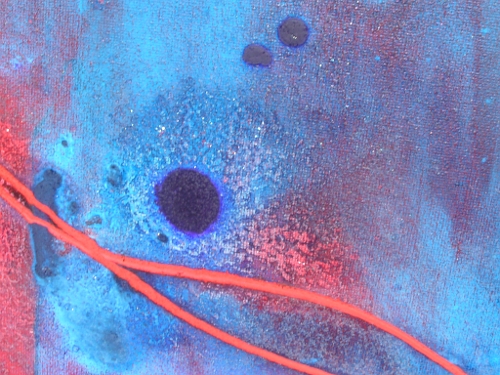 A blue and red painting. original abstract painting